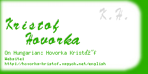 kristof hovorka business card